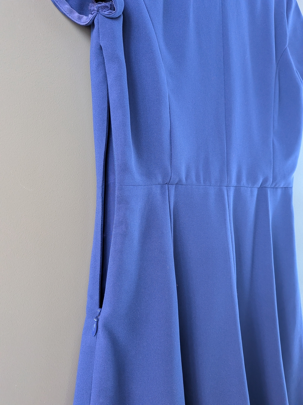 Aritzia Wilfred Foucault Japanese Crepe Fit Flare Skater Dress Cobalt Blue 2 - Picture 5 of 6
